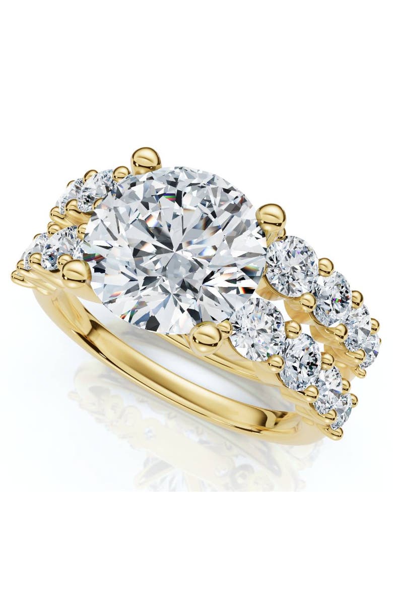Certified 3 6/8ct Diamond Engagement Wedding Ring Set 14k Gold Lab Grown, Main, color, 14k Yellow Gold