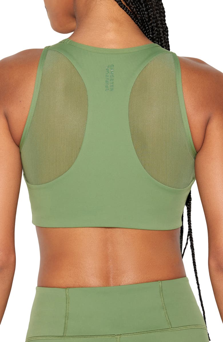 Spiritual Gangster Stevie Longline Sports Bra, Alternate, color, Dark Palm