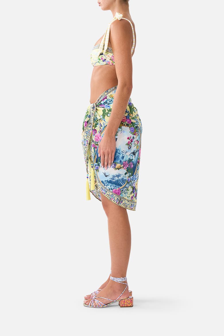 Woven Short Sarong W Tassels, Alternate, color, Chinoiserie Child