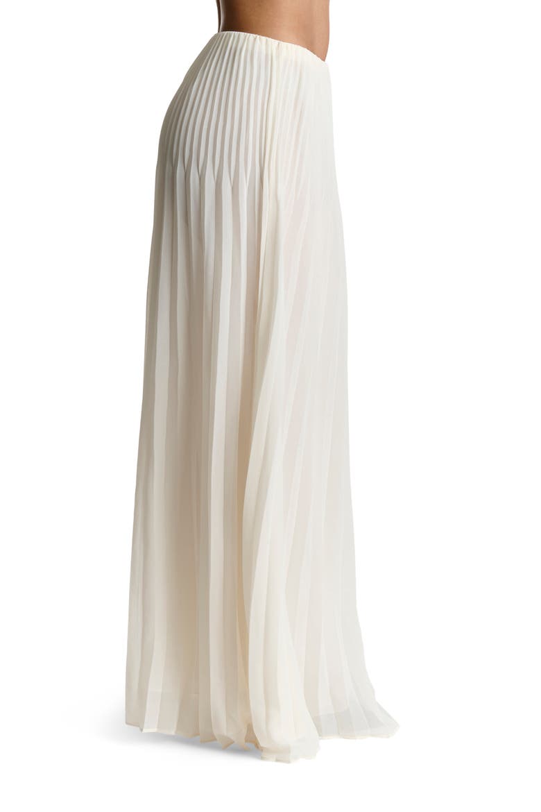 Pleated Chiffon Maxi Skirt, Alternate, color, WHITE