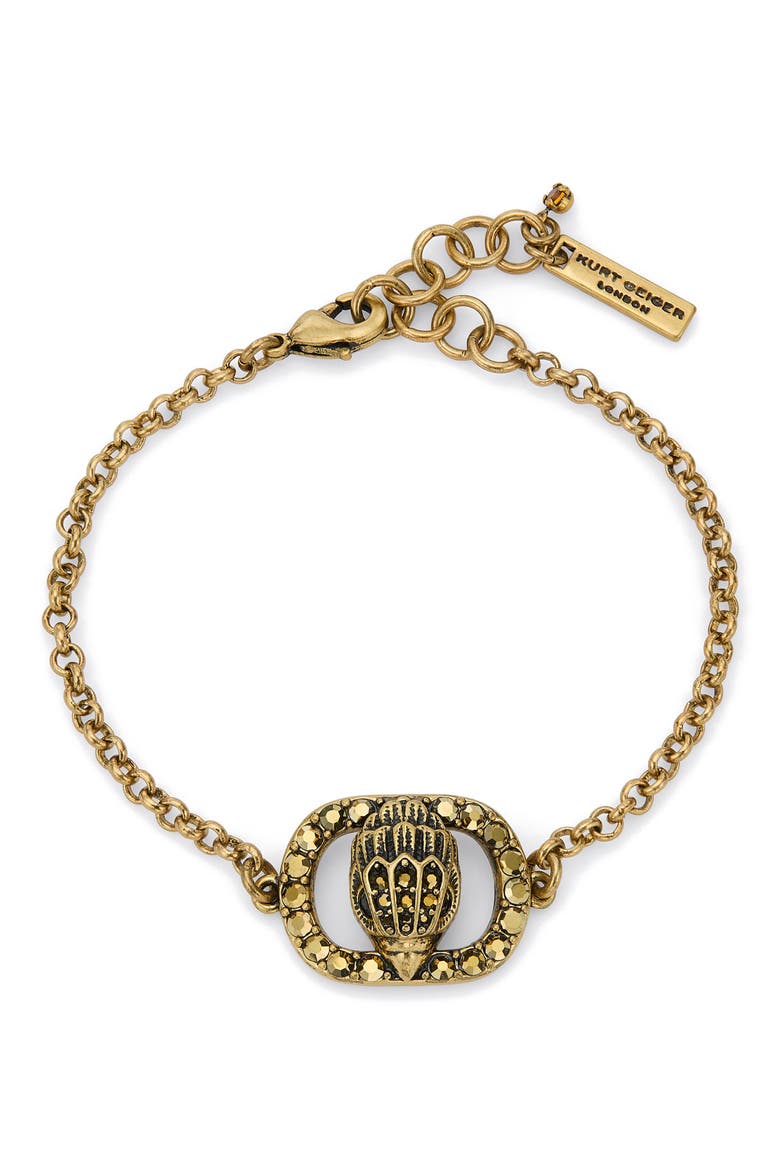Chelsea Eagle Head Bracelet, Main, color, BRASS