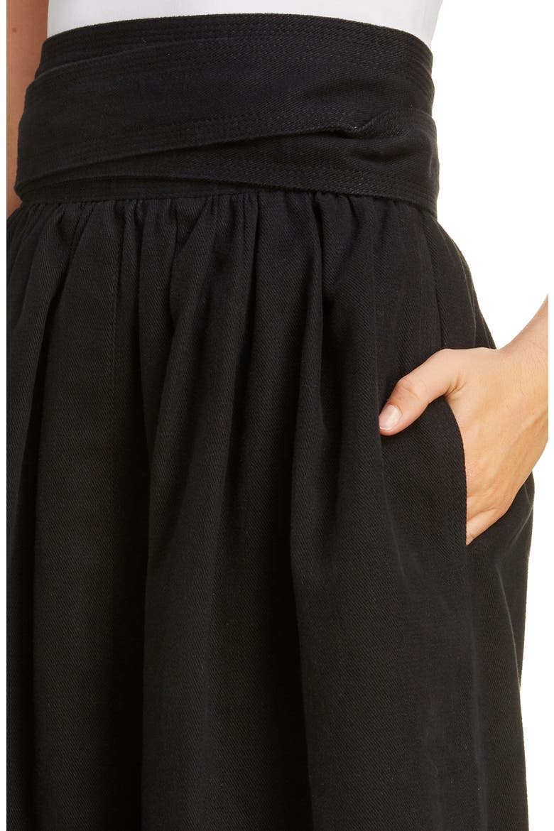 High Waist Denim Skirt, Alternate, color, BLACK