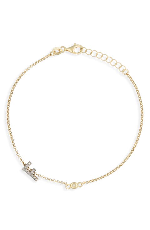 Diamond Initial Bezel Bracelet