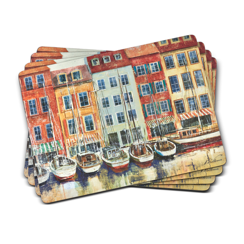 Boat Scene Set of 4 Cork Back Placemats