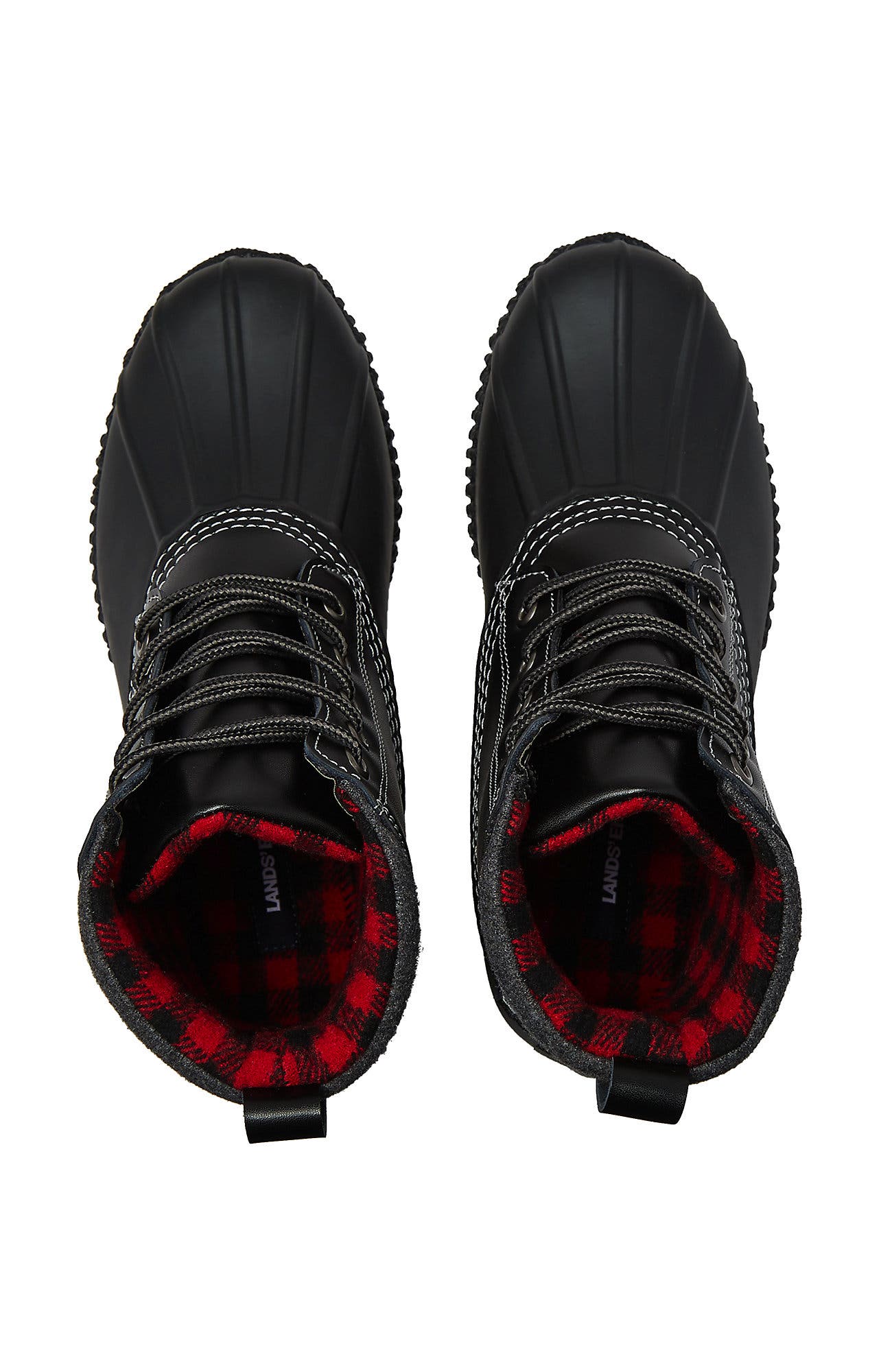 Lands' End Insulated Duck Boots, Alternate, color, Black Leather