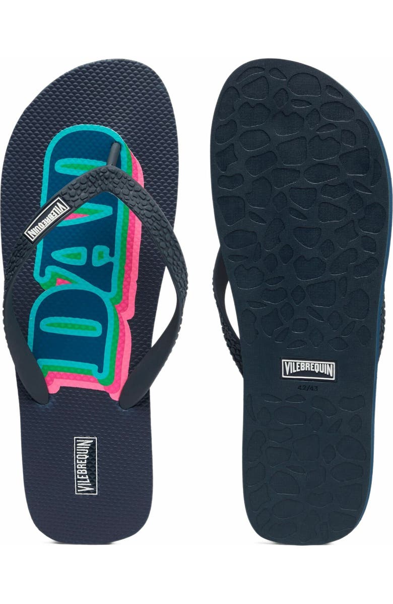 Vilebrequin Men's Dad and Son Flip Flops, Alternate, color, Bleu Marine