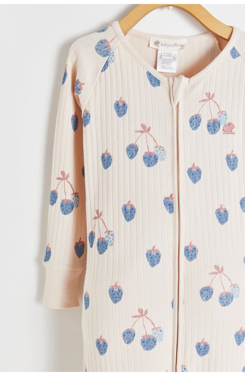 Babycottons Premium Cotton Berrypop Snug Fit Zip Footless Pajama for Infant, Alternate, color, Blue