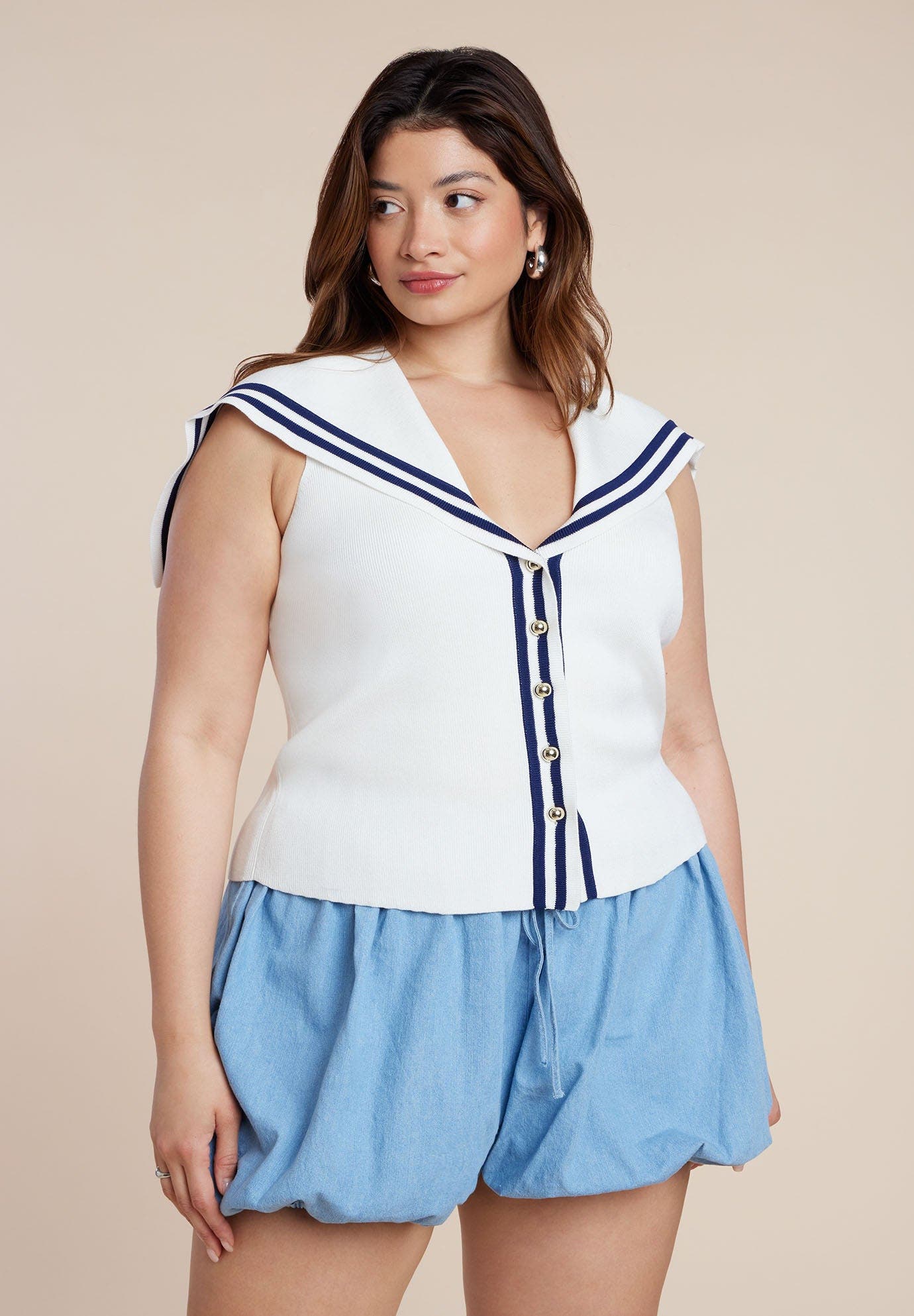 Sailor Collar Sweater Tank - image 1