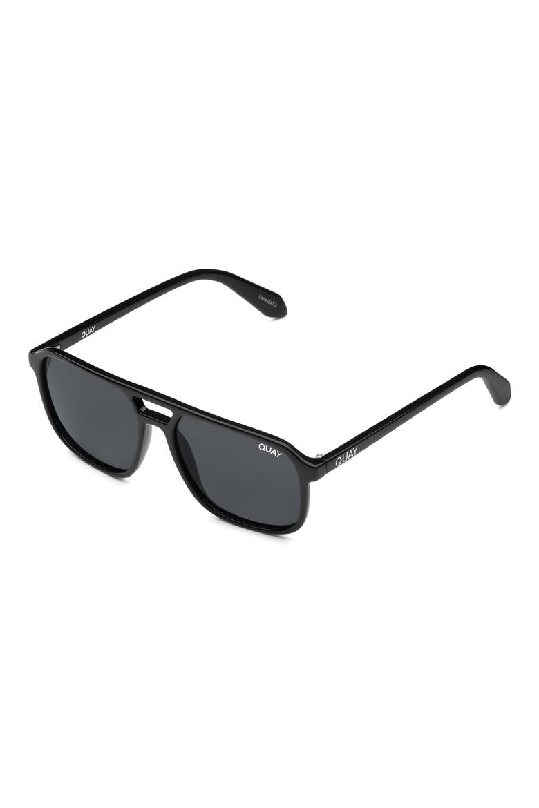 On the Fly 48mm Polarized Aviator Sunglasses, Alternate, color, BLACK / SMOKE