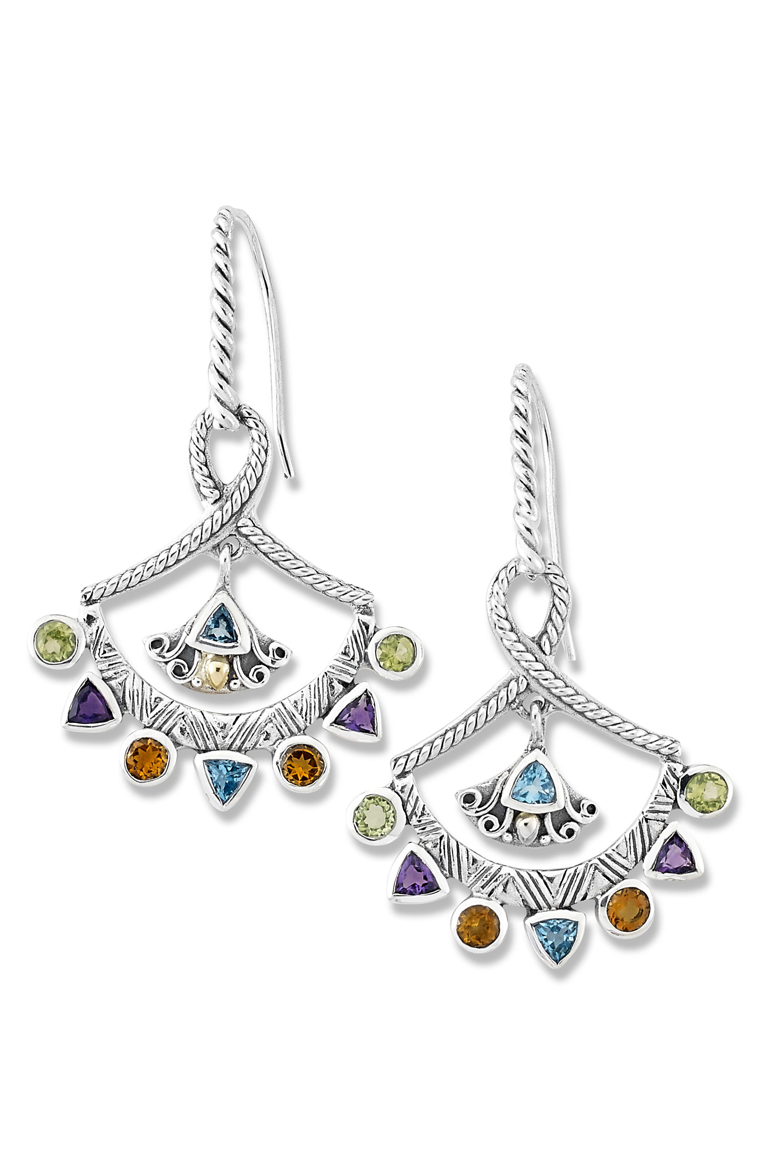 SAMUEL B. Multistone Fan Drop Earrings