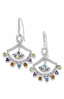 Multistone Fan Drop Earrings