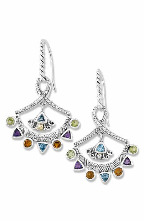SAMUEL B. Multistone Fan Drop Earrings