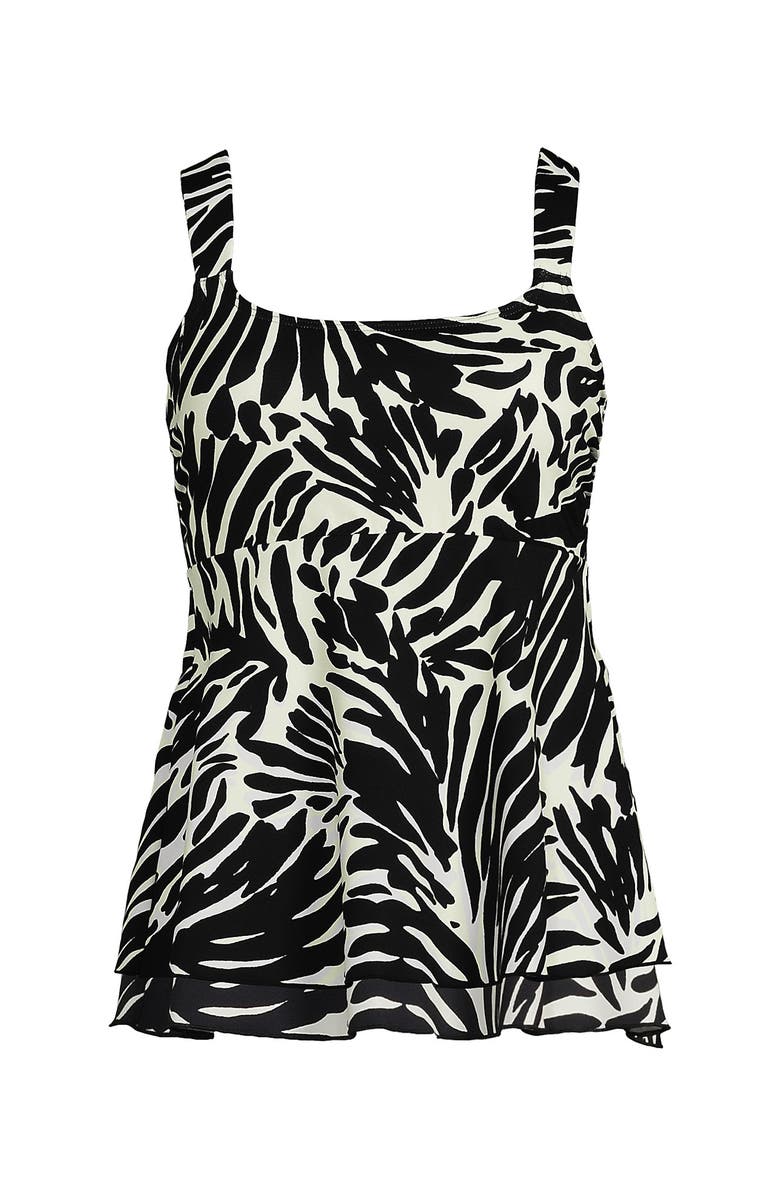 Lands' End Plus Size DD-Cup Flutter Scoop Neck Tankini Top Comfort Adjustable Straps, Alternate, color, 