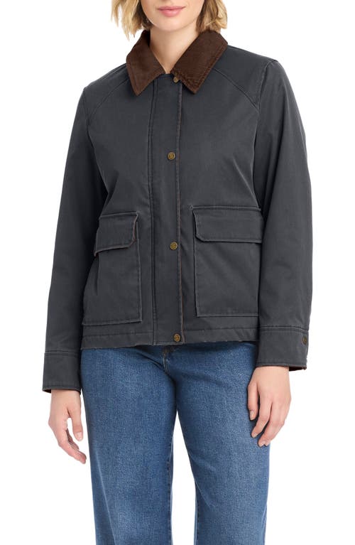Sanctuary Hooded Waxed Jacket In Gray