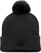 FANATICS Women's Fanatics Branded Black Arizona Coyotes Authentic Pro Road Cuffed Knit Hat with Pom