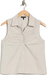 rag & bone Georgina Ruched Button-Up Shirt