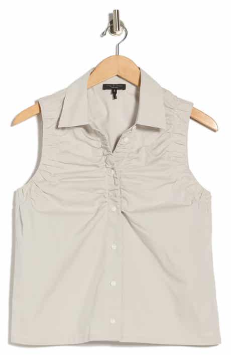 rag & bone Georgina Ruched Button-Up Shirt