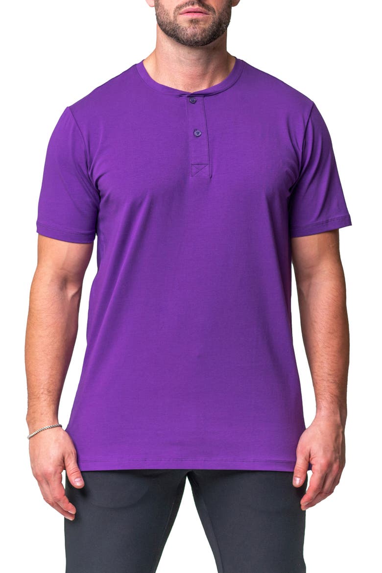 Core Short Sleeve Henley, Main, color, PURPLE