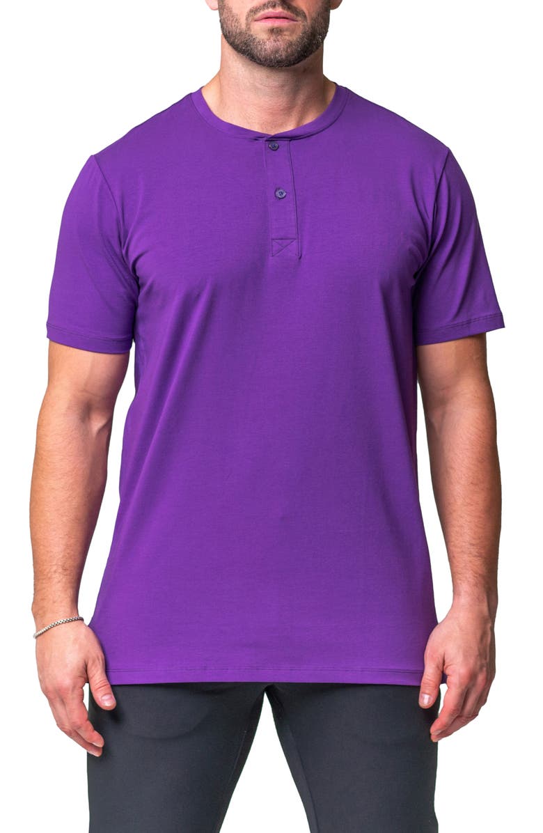 Maceoo Core Short Sleeve Henley, Main, color, Purple
