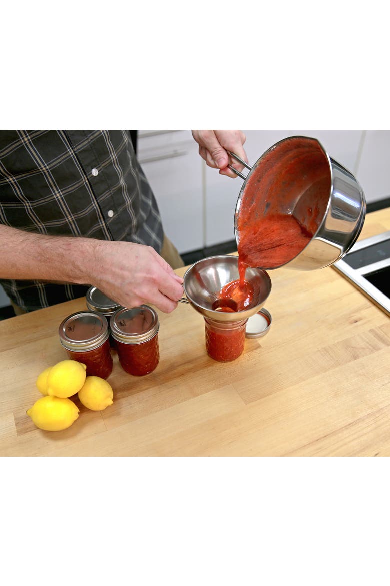 Wide Mouth Canning Funnel, Stainless Steel, 5.5-Inch Diameter, Alternate, color, Silver
