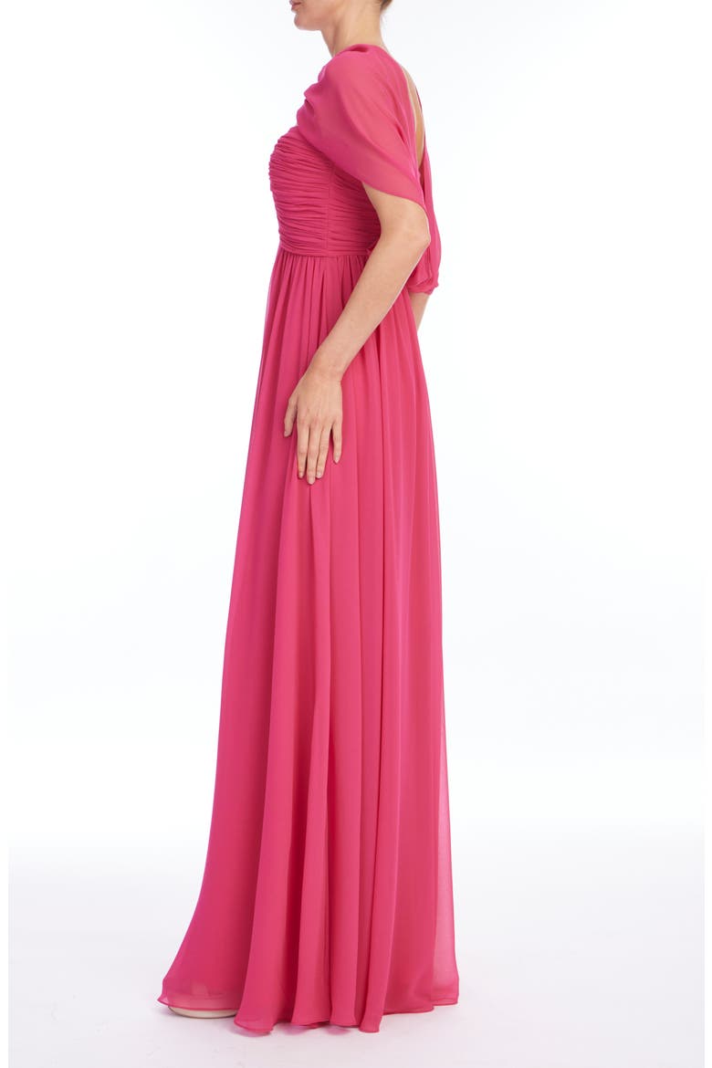 Strapless Cap Detail Gown, Alternate, color, MAGENTA