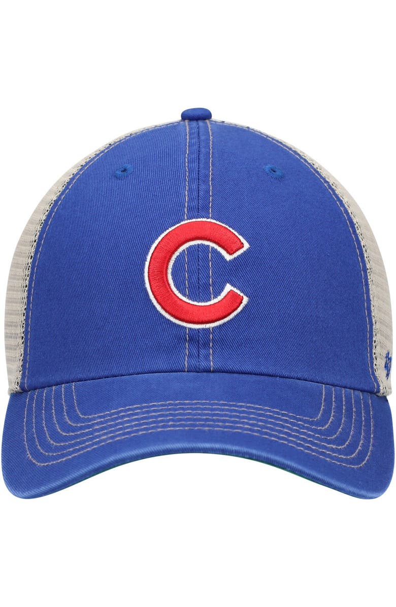 '47 Men's '47 Royal Chicago Cubs Trawler Clean Up Trucker Snapback Hat, Alternate, color, 