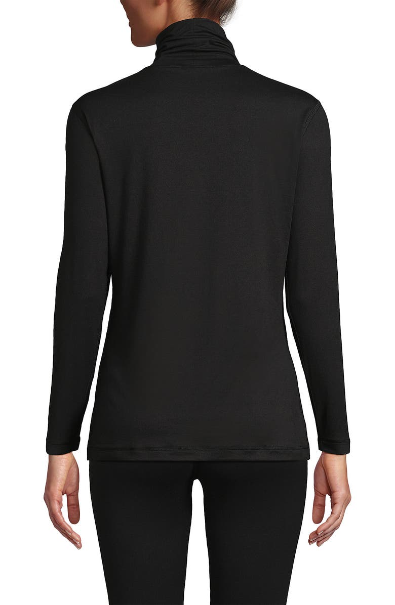 Lands' End Baselayer Cozy Thermaskin Turtleneck Top, Alternate, color, Black