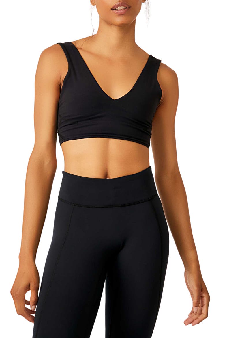 FP Movement Never Better Crop V-Neck Tank, Main, color, BLACK