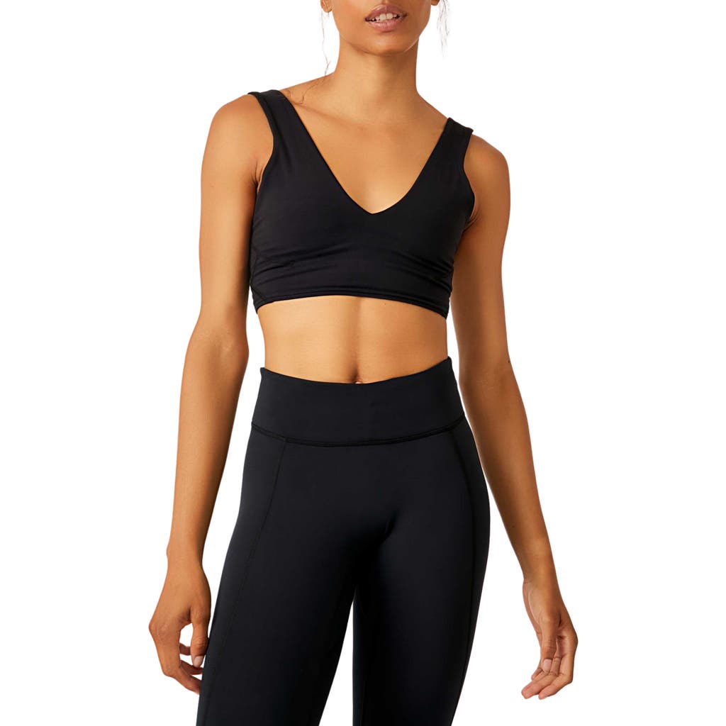 Fp Movement By Free People Never Better Crop V-neck Tank In Black