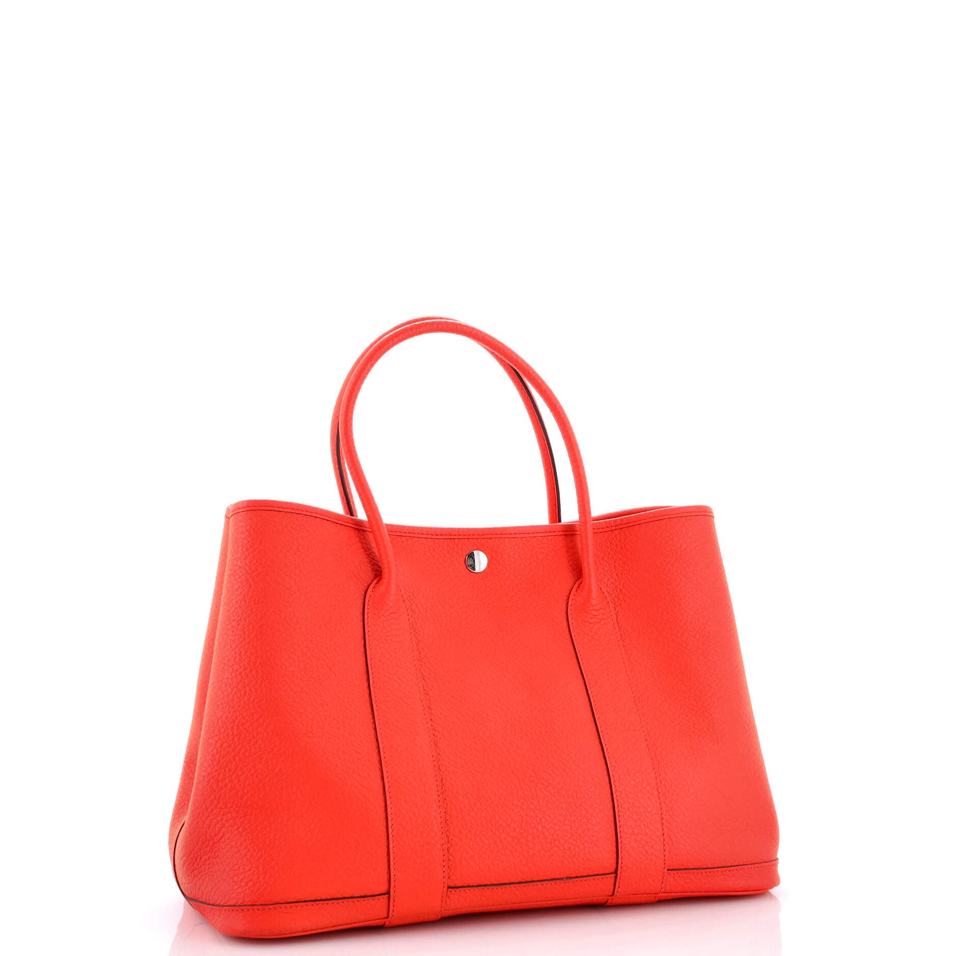 Pre-Owned Hermes Garden Party Tote Leather with Printed Interior 36, Alternate, color, Orange Poppy