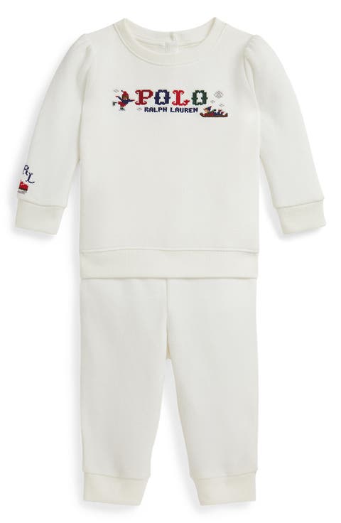 Embroidered Cotton Sweatshirt & Joggers Set (Baby)