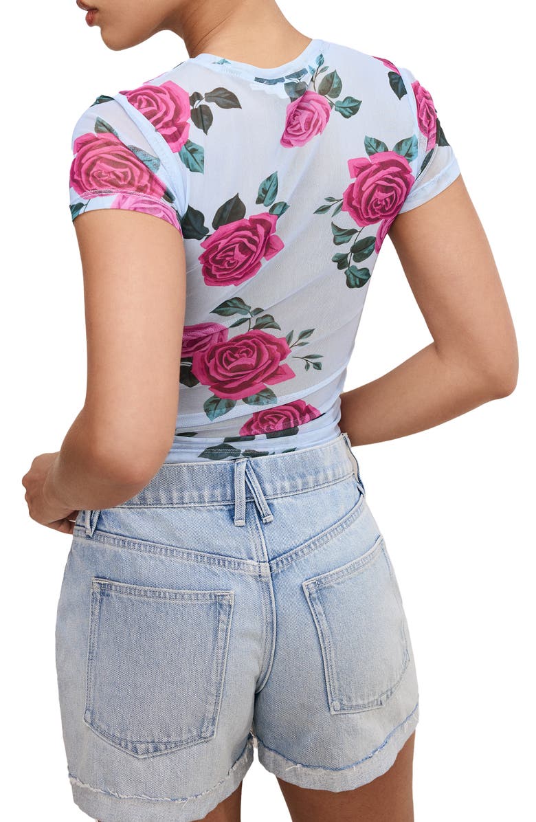 Good American MESH BABY TEE, Alternate, color, 