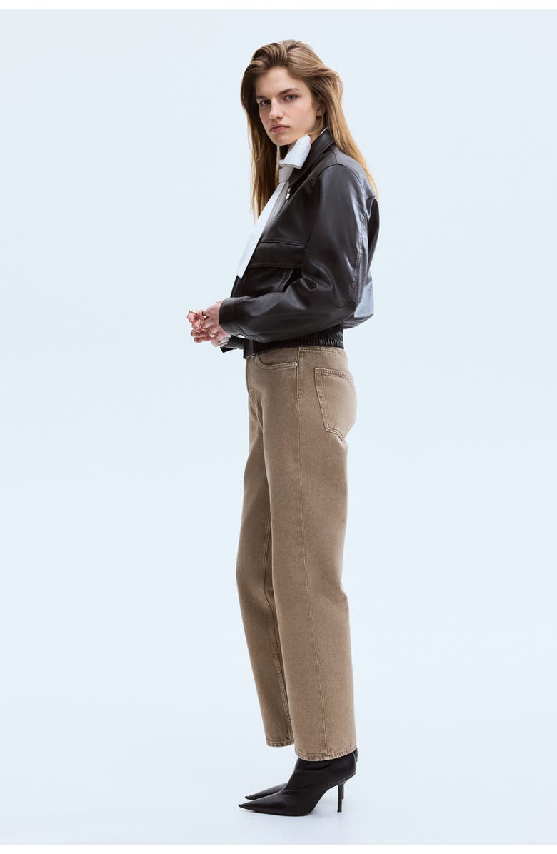 H&M Straight High Waist Ankle Jeans, Alternate, color, 