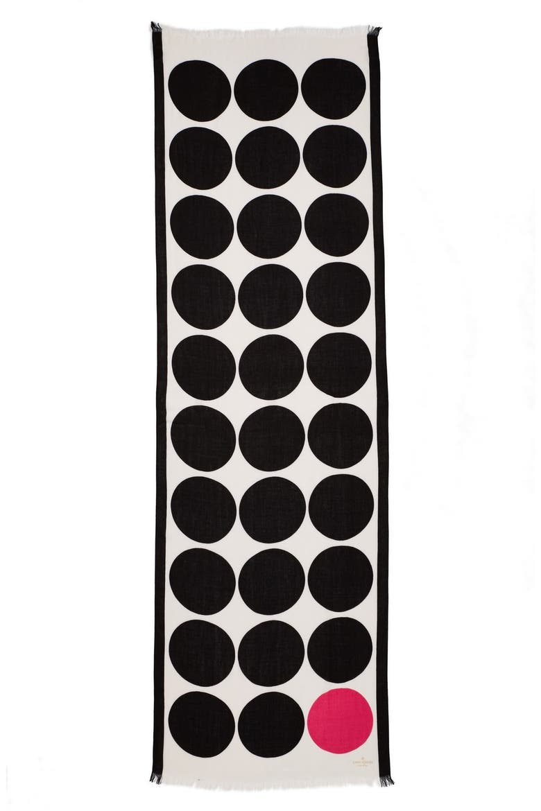 'six month dot' scarf, Alternate, color, BLACK/ BOUGAINVILLEA