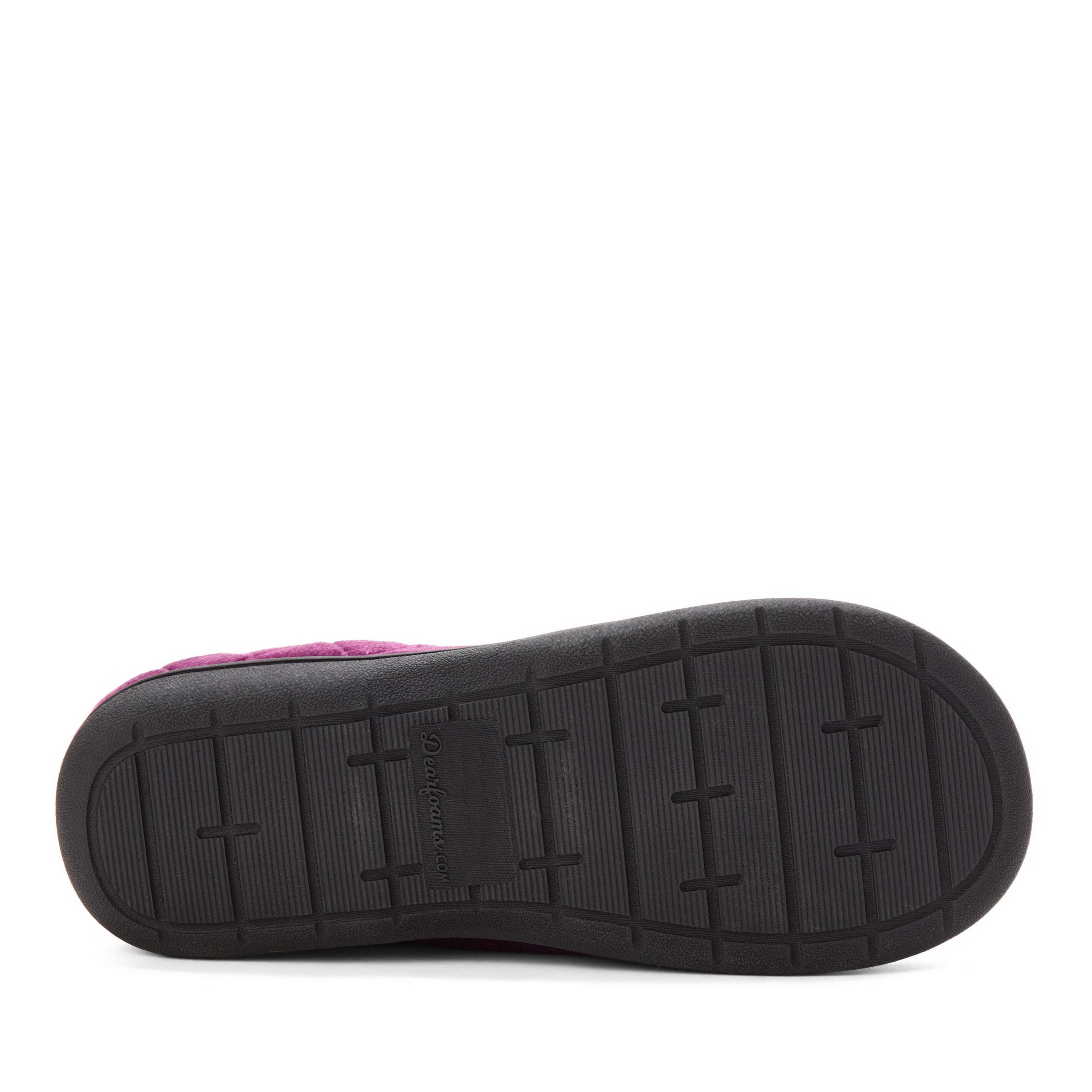 Darcy Quilted Cuff Velour Clog Slipper, Alternate, color, Aubergine
