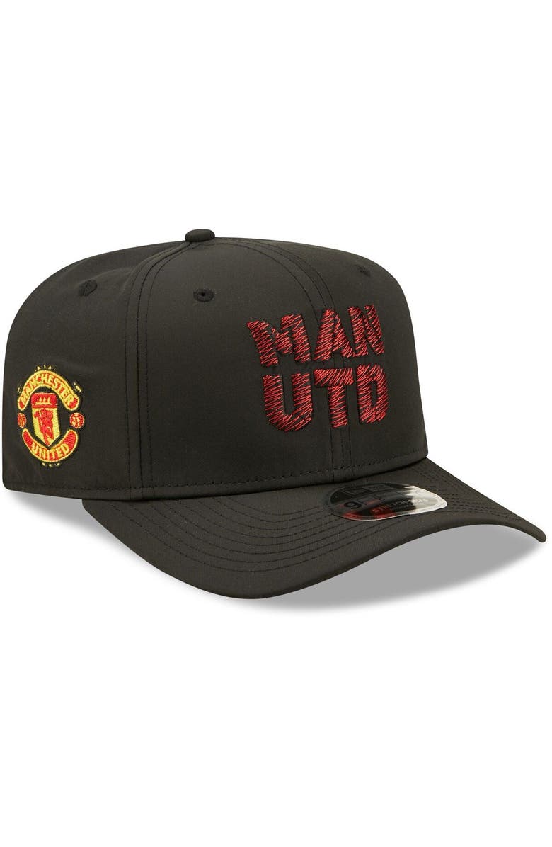 New Era Men's New Era Black Manchester United Weave Overlay 9FIFTY Snapback Hat, Main, color,