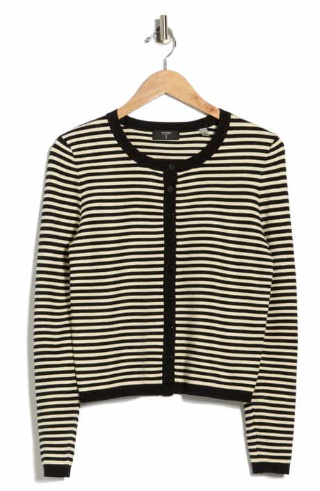 T Tahari Stripe Crop Cardigan