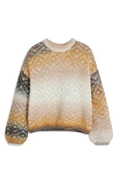 Desigual Pattern Stitch Crewneck Sweater In Multi