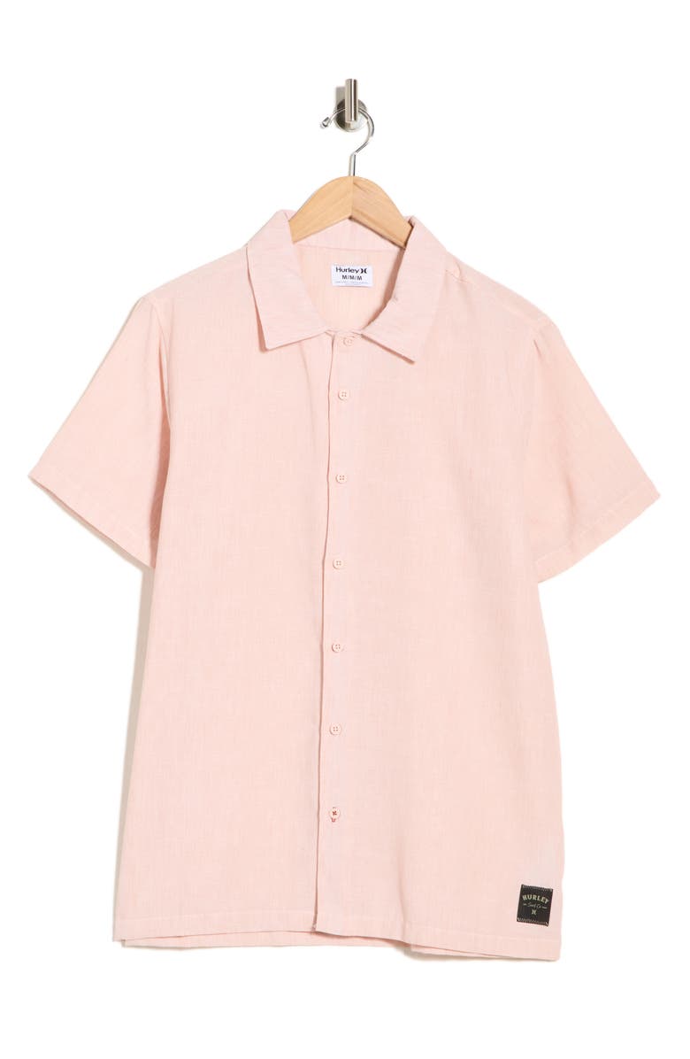 Hurley Yarn Dye Textured Short Sleeve Shirt, Alternate, color, Beach Clay