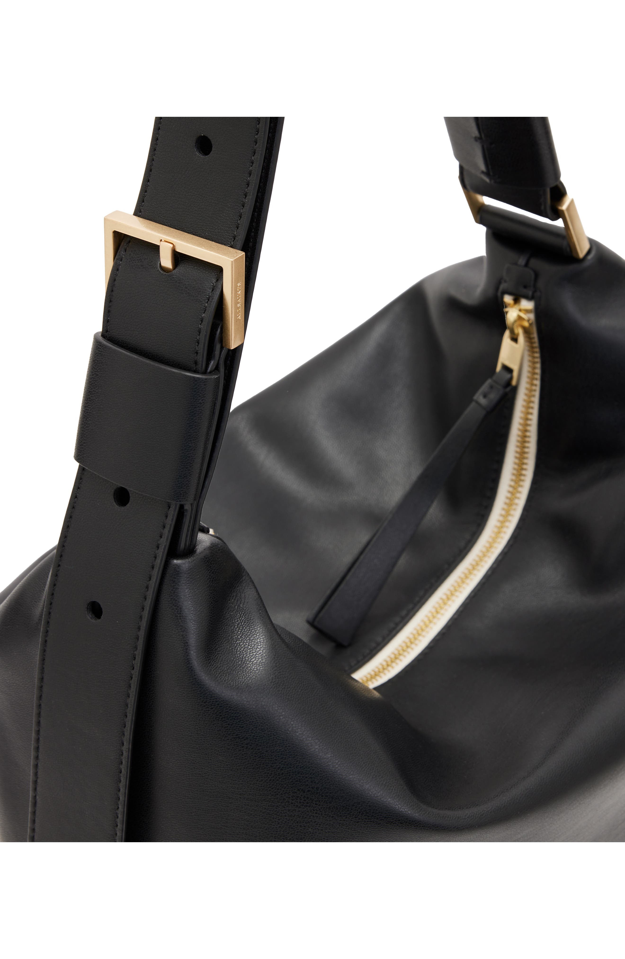 AllSaints Aliyah Leather Shoulder Bag, Alternate, color, 