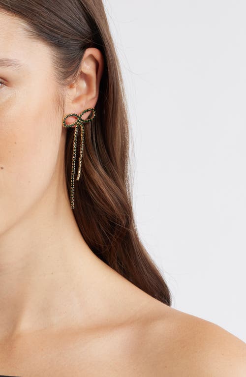 Open Edit Crystal Bow Drop Earrings In Multi