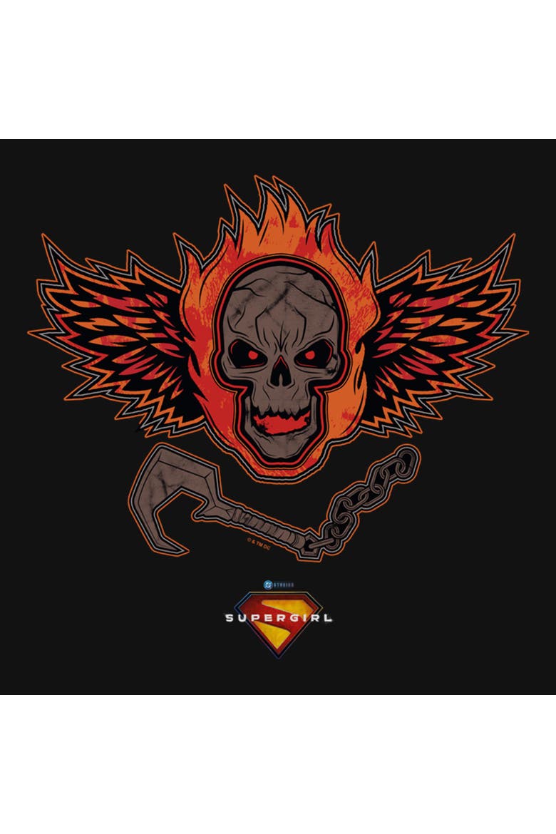 Girl's Supergirl Ruthless and Feared Logo  Graphic T-Shirt, Alternate, color, Black