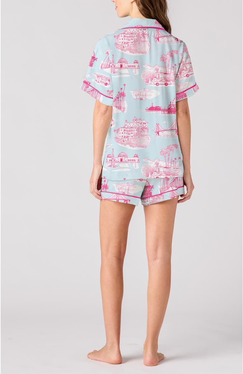 Katie Kime California Toile Shorts Set, Alternate, color, Light Blue