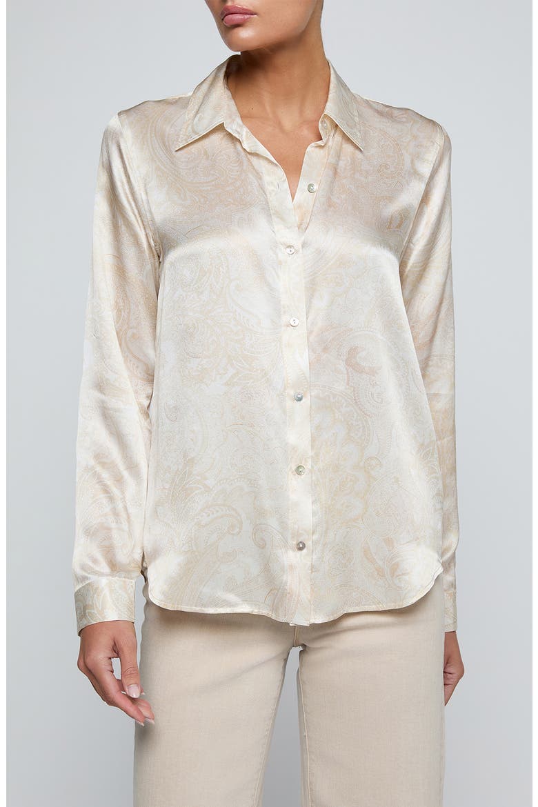 Tyler Paisley Silk Shirt, Main, color, VINTAGE WHITE TNL PAISLEY