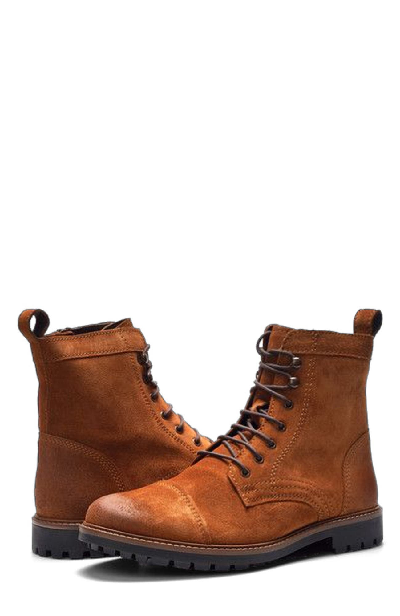 Wilder Lace-up Boot, Alternate, color, Cognac Suede