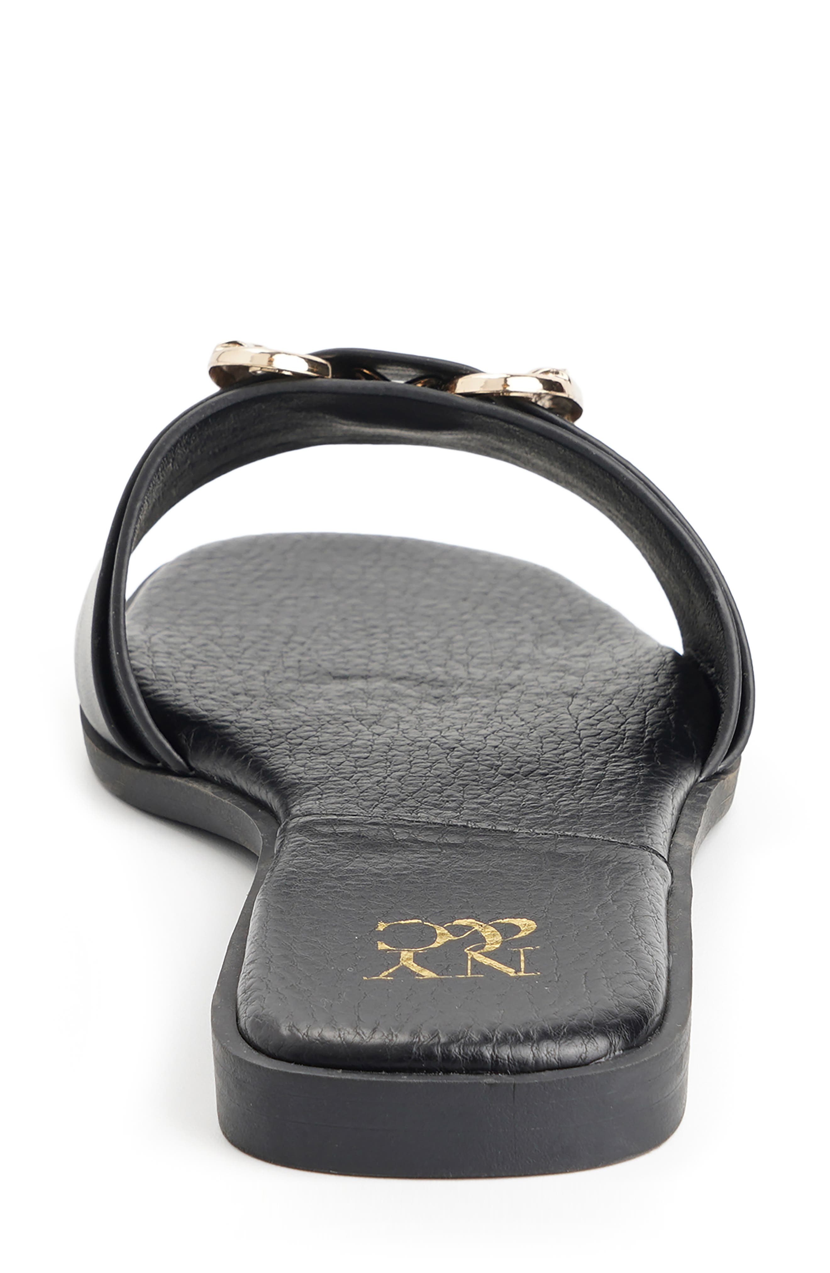 NEW YORK AND COMPANY Wenda Buckle Slide Sandal, Alternate, color, Black
