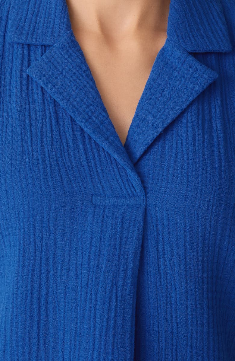 Eileen Fisher Notch Collar Roll Cuff Shirt, Alternate, color, Bluebird