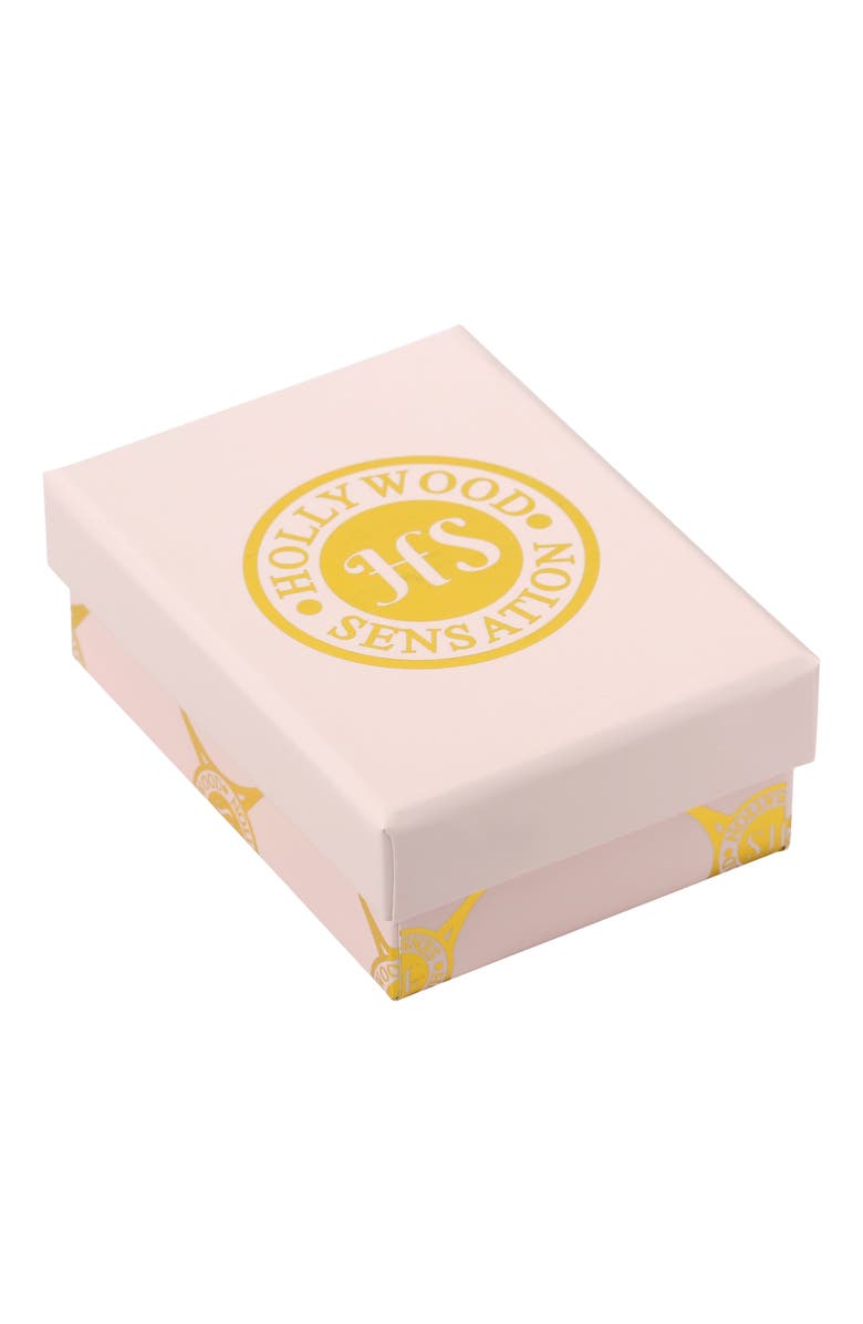 Hollywood Sensation Cross Necklace with Sparkling CZ and Floral Charm, Alternate, color, Gold