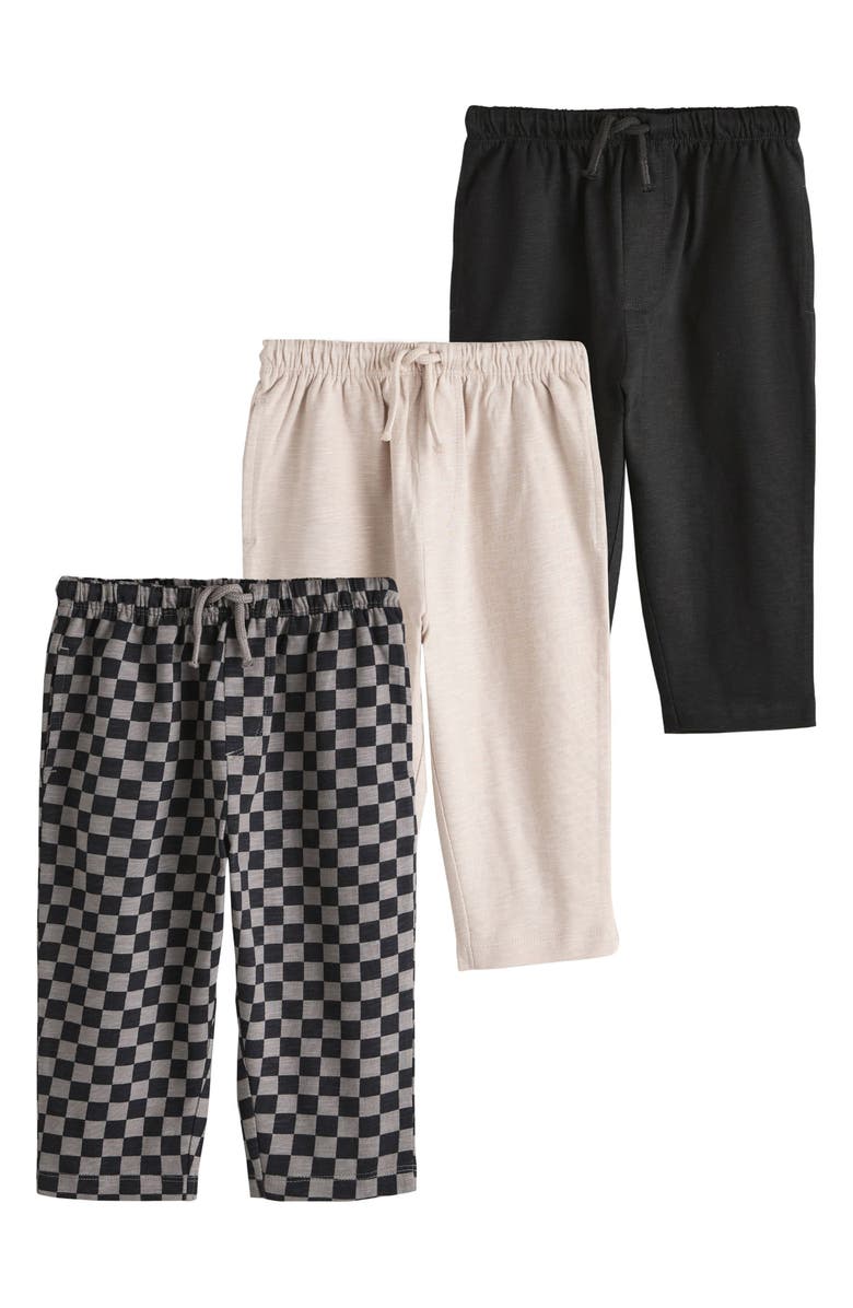 NEXT Kids' Assorted 3-Pack Jersey Sweatpants, Main, color, Black Multi