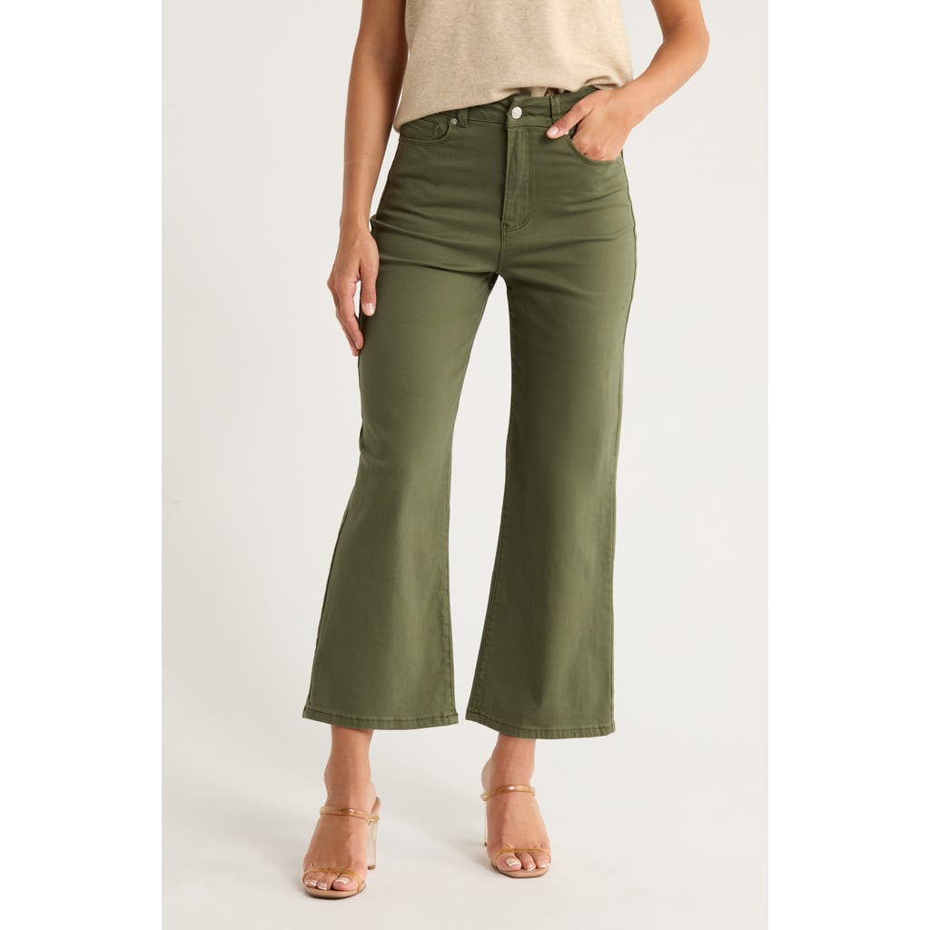 Vigoss Dylan Crop Wide Leg Jeans In Green